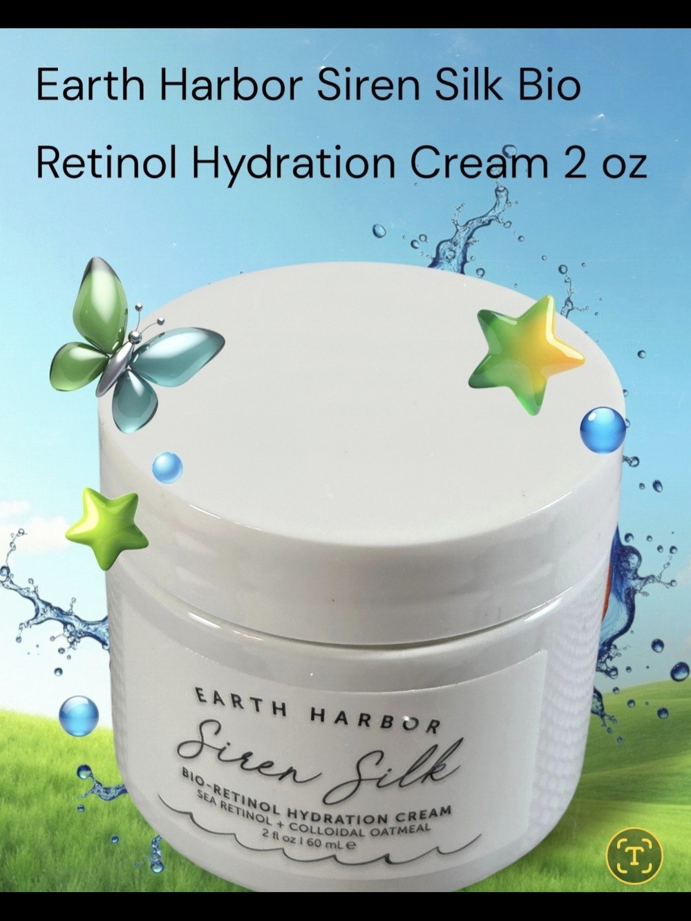 Earth Harbor Siren Silk Bio-Retinol Hydration Cream — White NIB 2 Oz